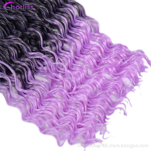 Wholesale Ombre Long Loose Wave French Curl With Curly End Prelooped Synthetic Hair Braids Crochet Braiding Hair Extension Girls